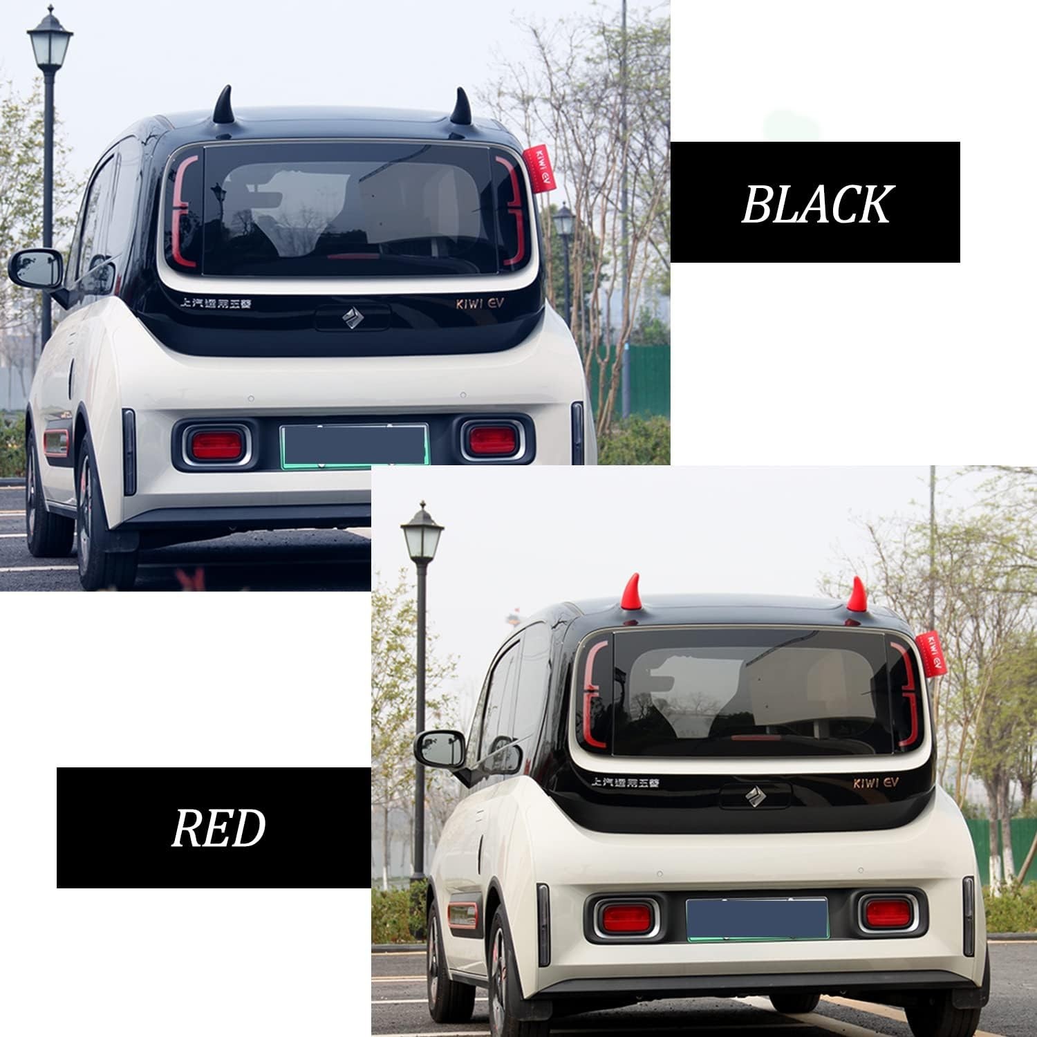 Classic Black Devil Horns Foam Sticker – Universal Fit for Cars and Motorcycles