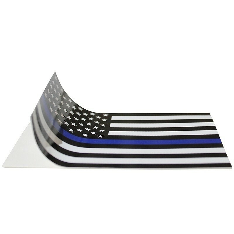 3 x Blue Line American USA Flag Sticker Police Car Vehicle Window Bumper Decal