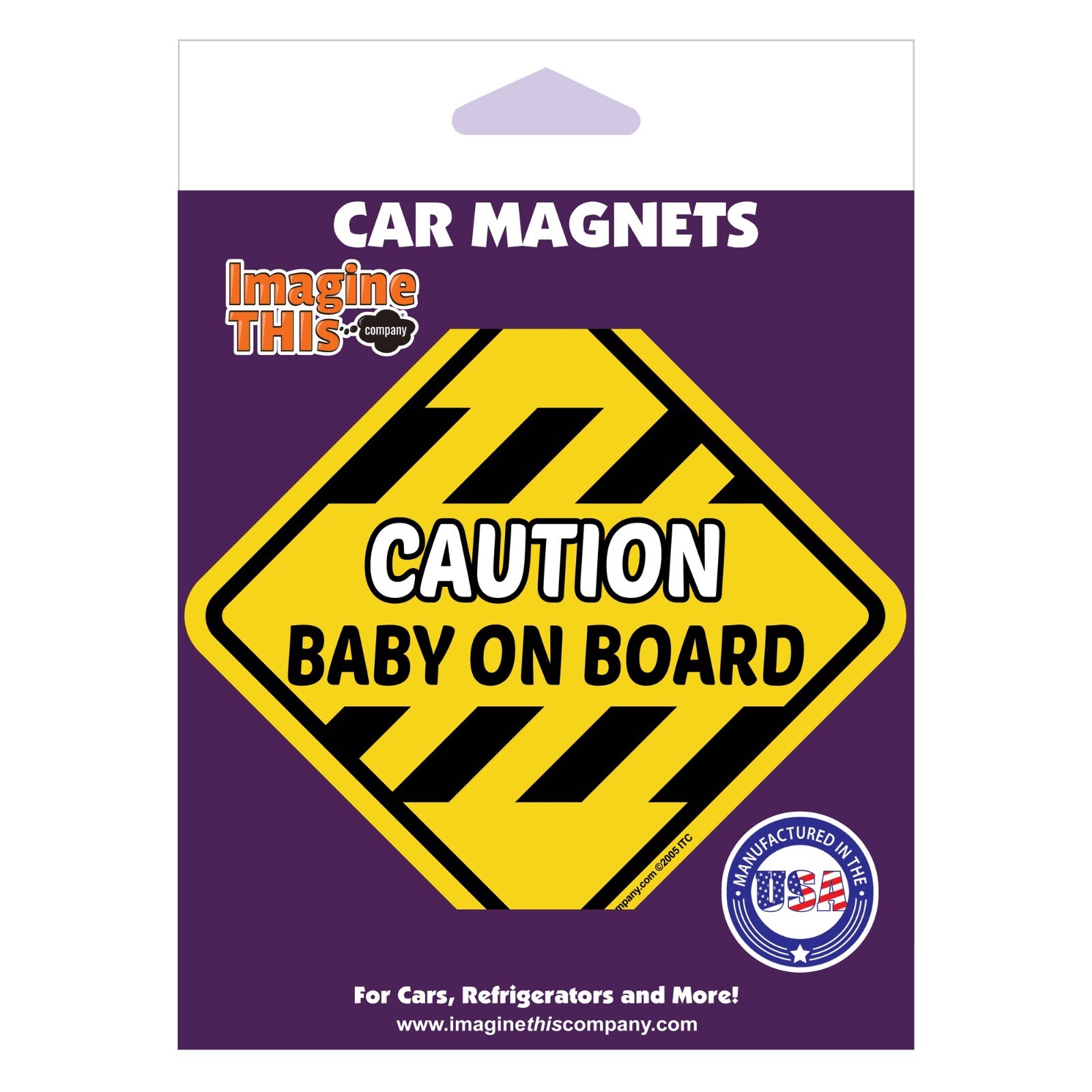 NEW “CAUTION BABY ON BOARD” Car Magnets by Imagine This – 5 3/4″ x 5 3/4″