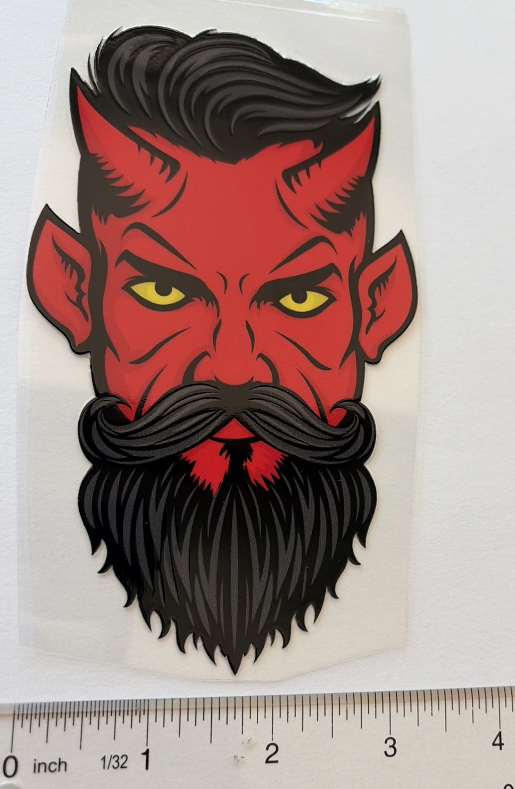 Red Devil Bearded Decal 3.5” X 5.76” Waterproof Durable Decal For Toolboxes