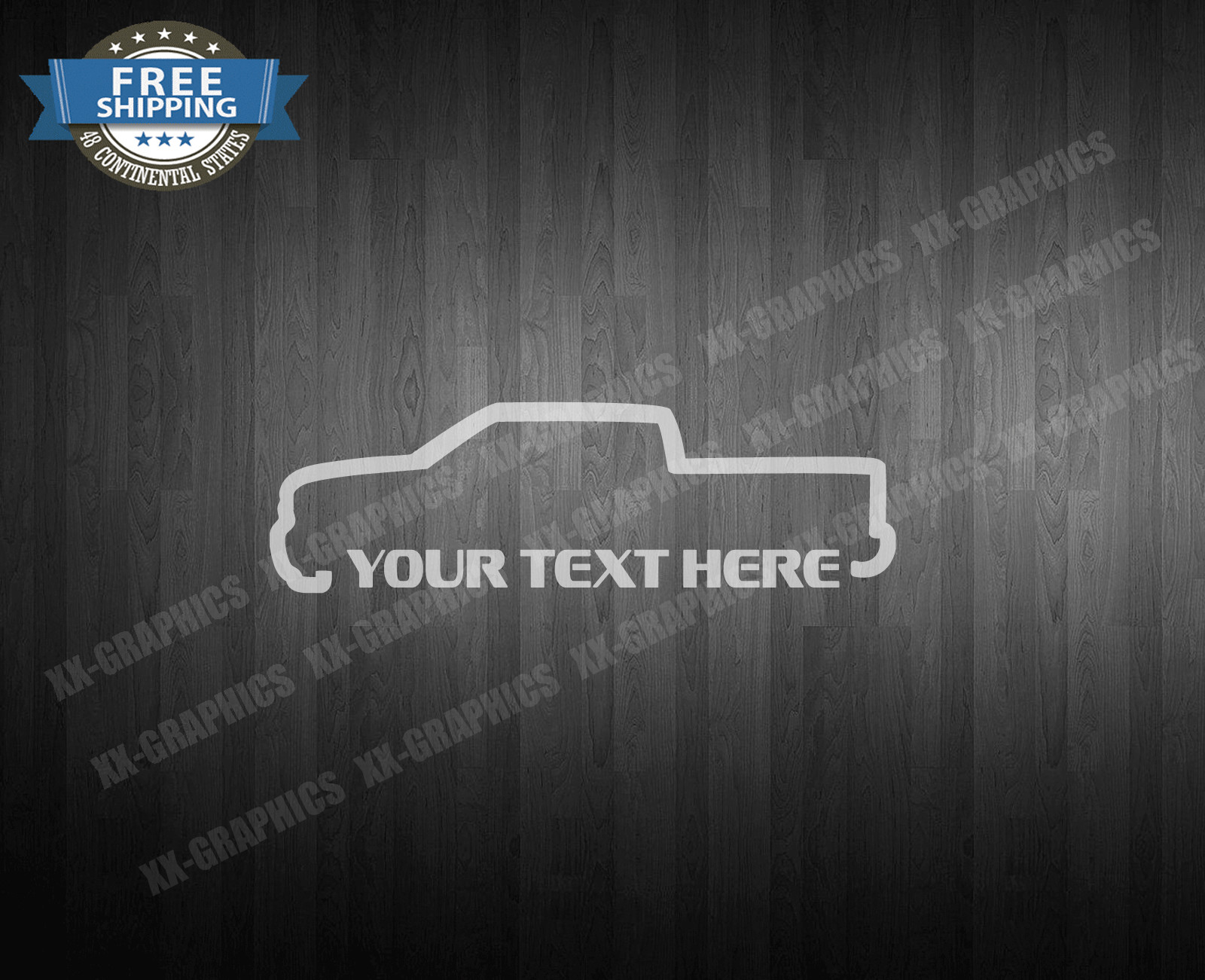 Crew Cab Truck Personalized Text Decal Sticker For chevy gmc silverado sierra