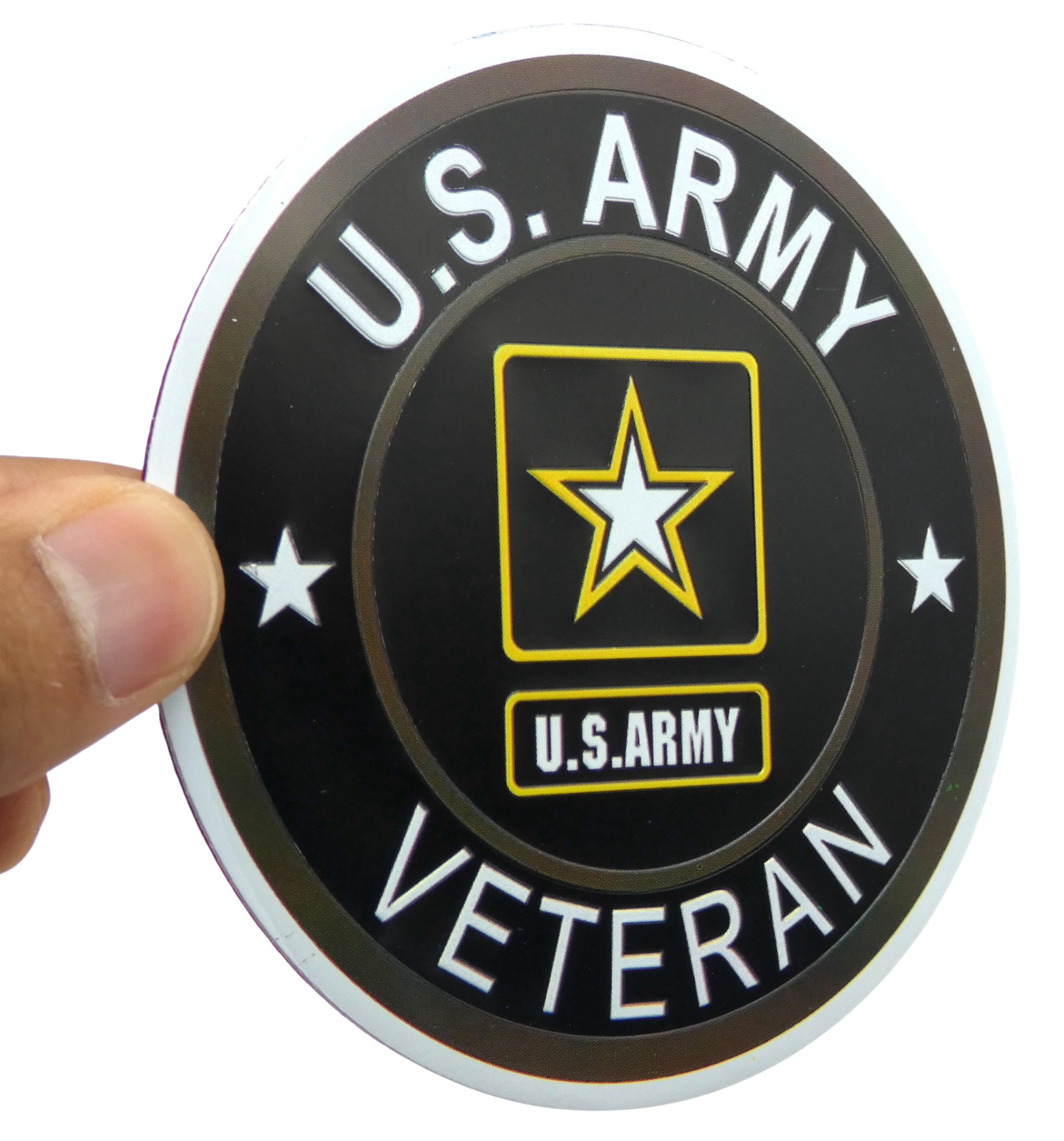 ALUMINUM US Army Veteran Decal Sticker – Patriotic, Army, Military 3.5″
