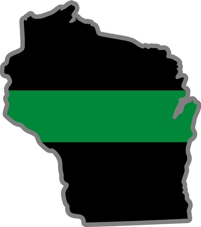 4″ Wisconsin WI State Thin Green Line Military Ranger Agent Decal Sticker