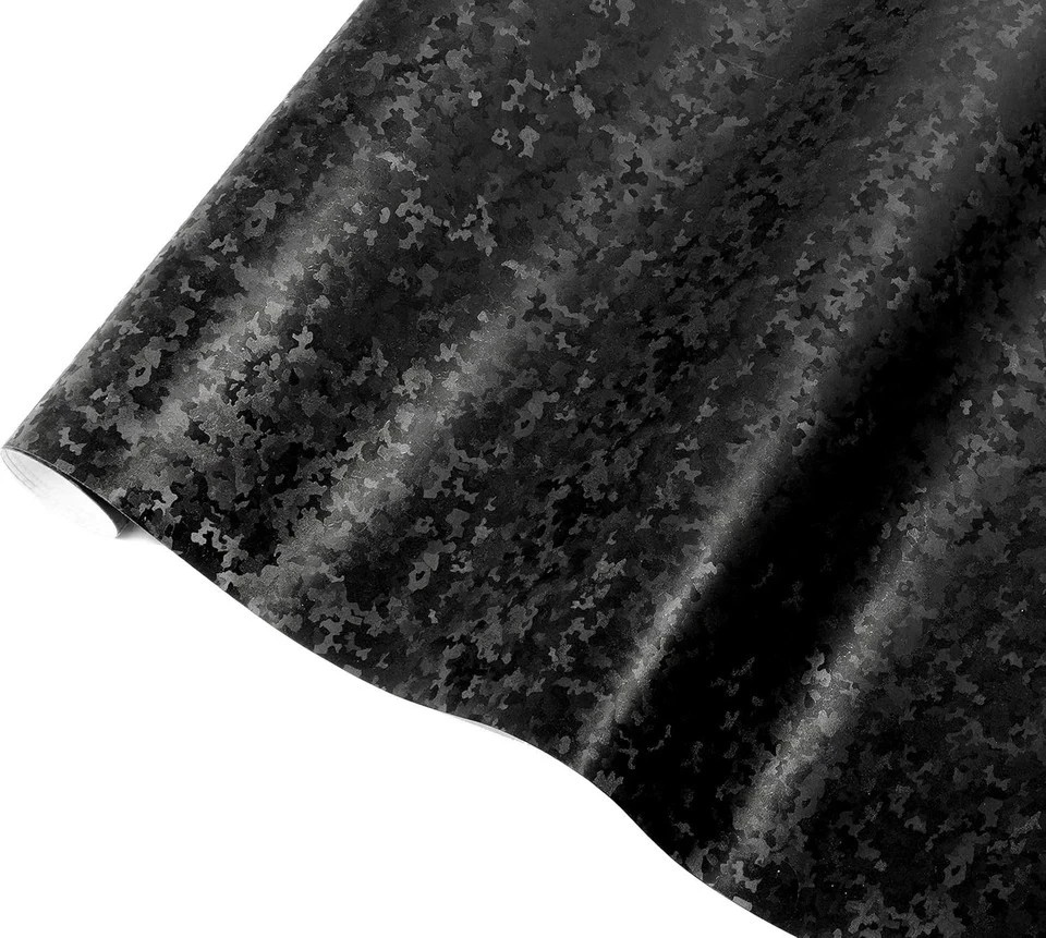 Black Stealth Small Patternless Camouflage Vinyl Wrap Roll 1ft x 5ft
