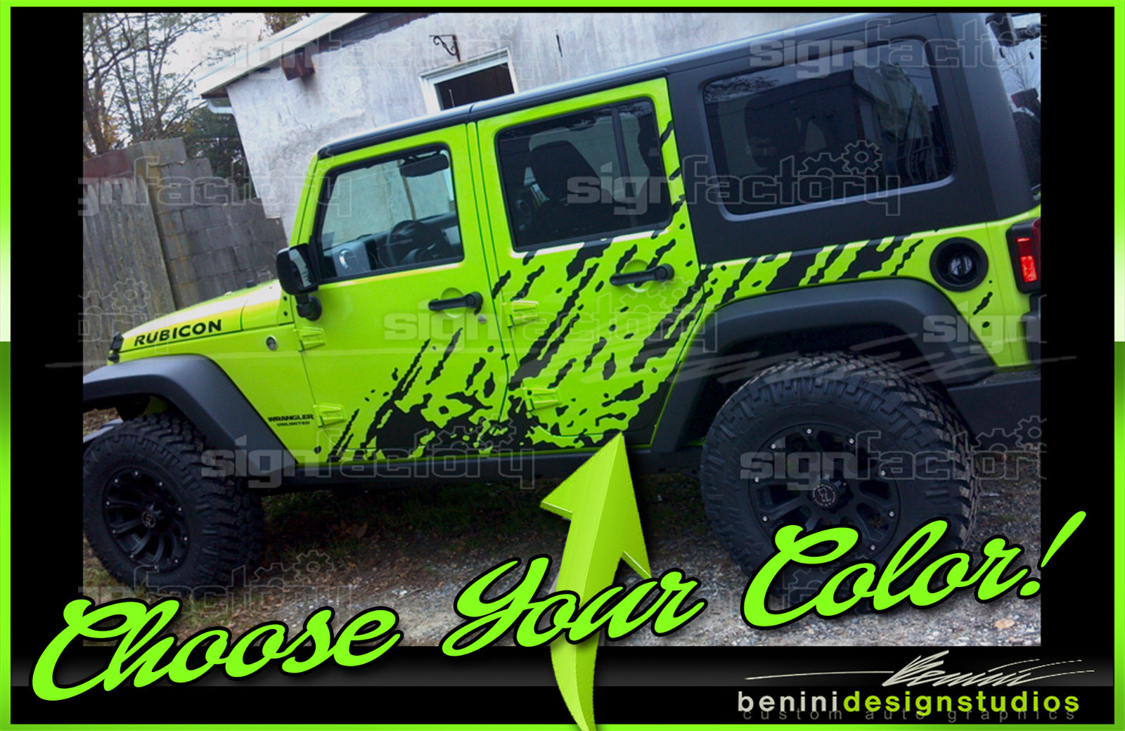 Mud Splash Graphics – FITS 2007 and up Jeep Wrangler JK JL 2 door 4 door