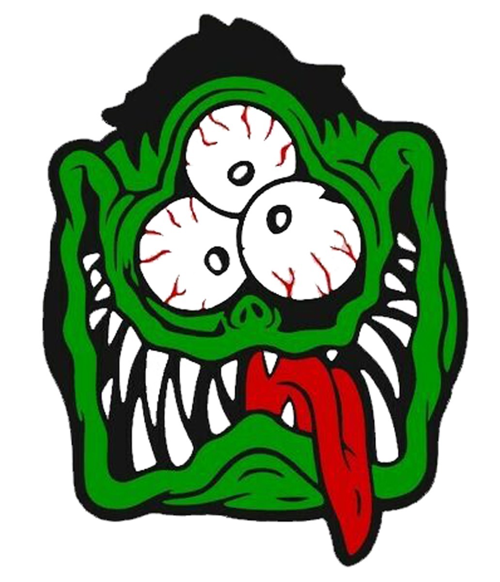 D48 Rat Fink Hot Rod RAT FINK MOTORCYCLE DIE CUT DECAL OR MAGNET VINTAGE