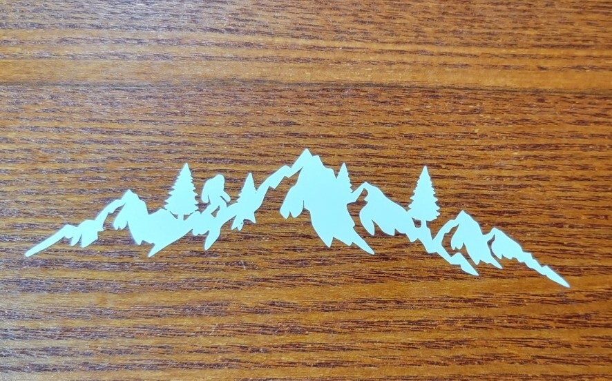 MOUNTAIN RANGE LANDSCAPE Sasquatch SCENE Vinyl Decal -Sticker for Car Truck