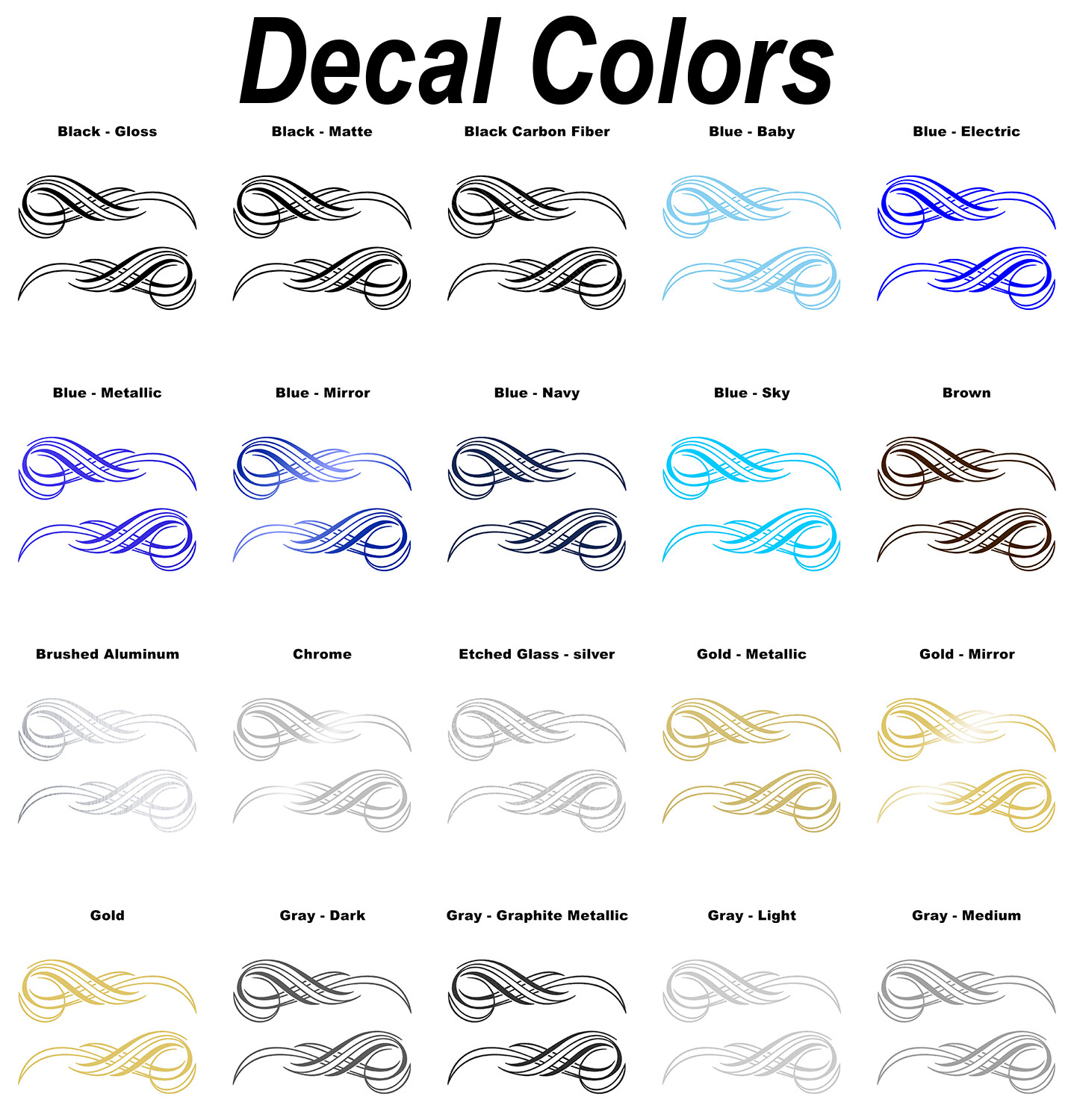 High-Quality Vinyl Pinstripe / Scroll Decal -Many Colors & Sizes- Free Shipping!