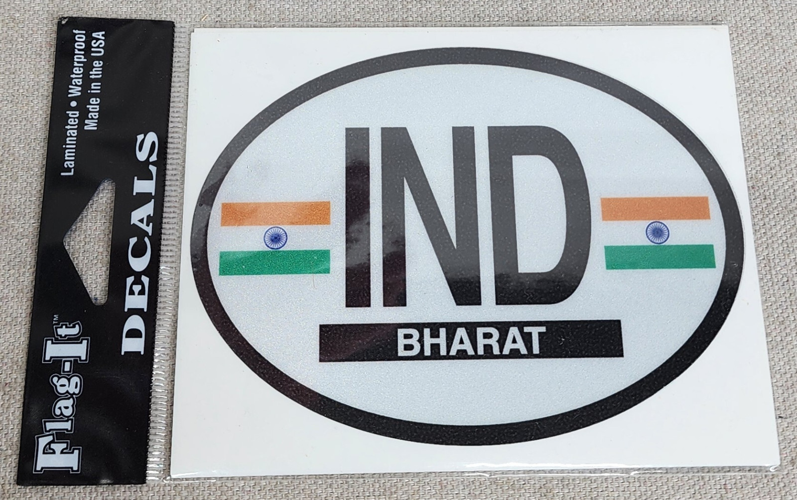NEW India Bharat Flag-It Oval Reflective Decal Sticker Auto Bumper Country Flag