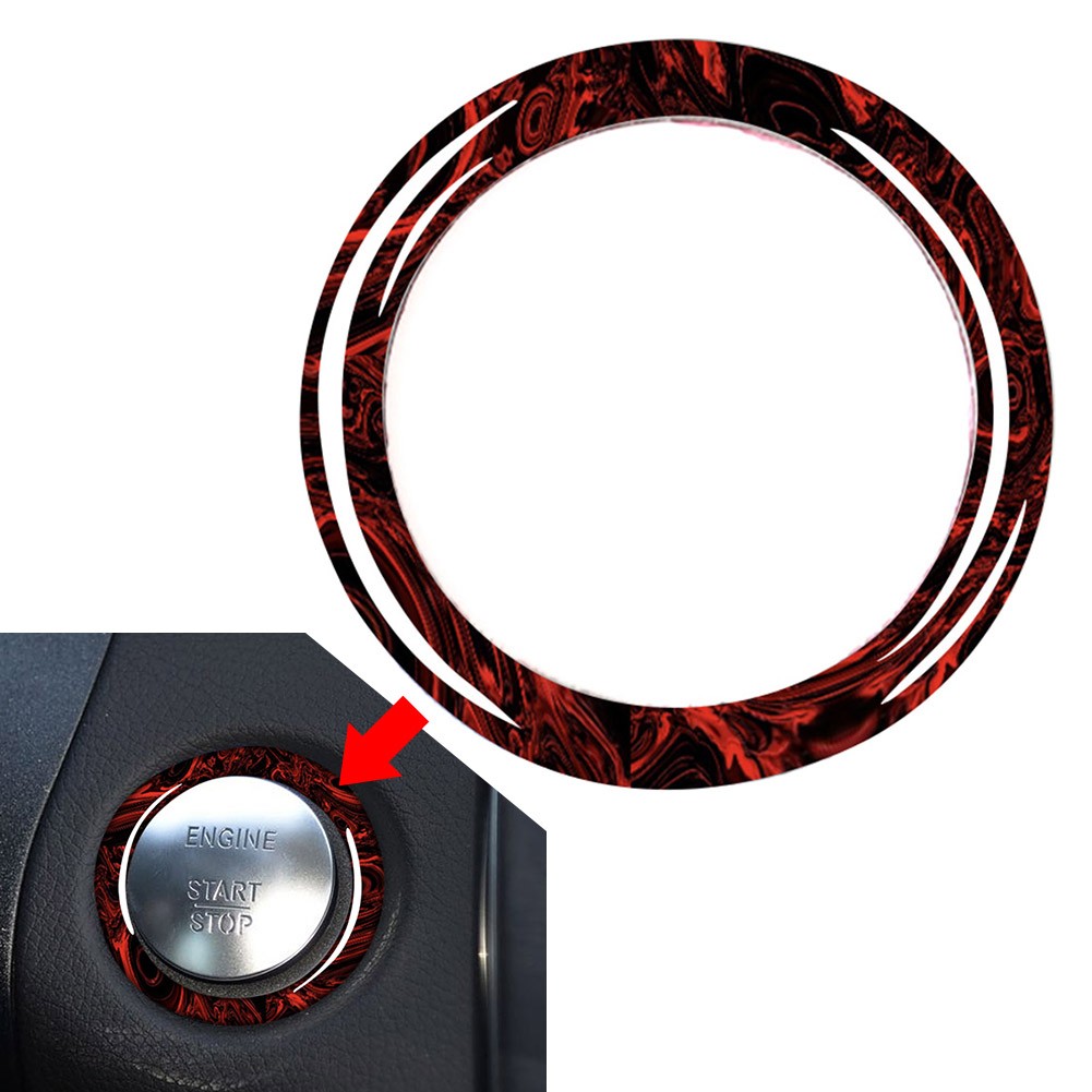 1pc Fire Red Engine Push Start Button Ring Trim For Mercedes Benz ALL Models