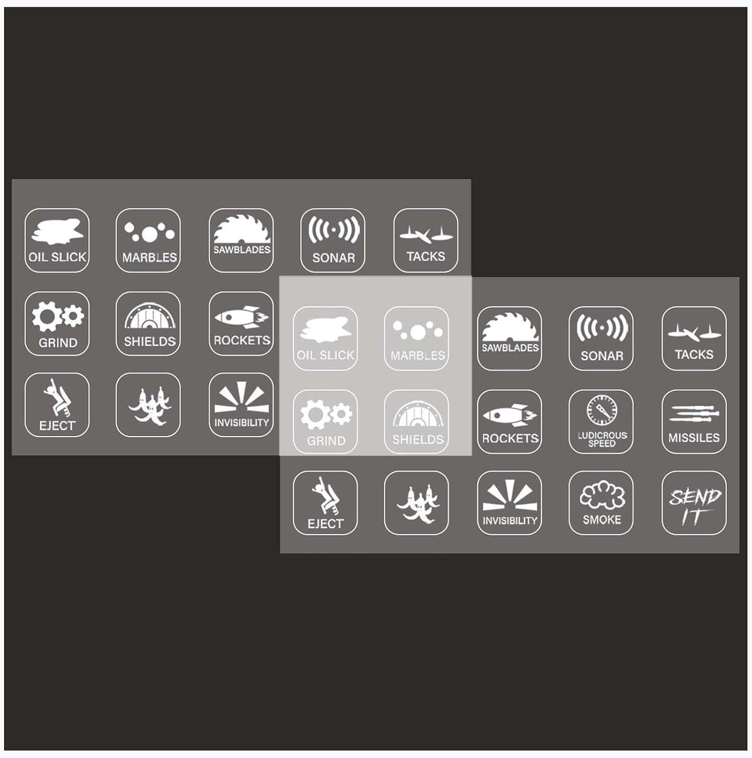 2Pcs Novelty Stickers for Car or Truck, Transparent Vinyl, Modern