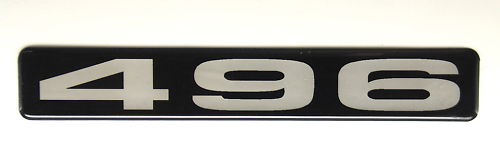 496 EMBLEM (B) Super Sized SATIN CHROME ON BLACK