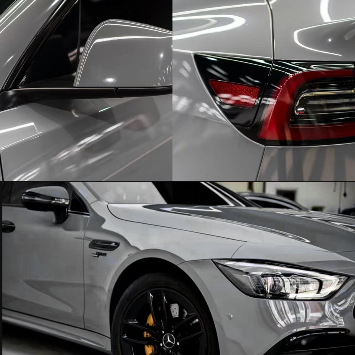 5FTx50FT PET Crystal Nardo Grey Vinyl Wrap Self-Adhesive Air Release US Stock
