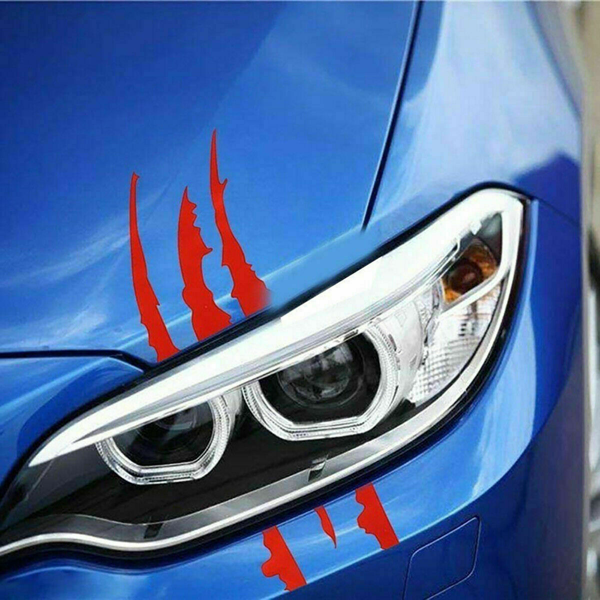 Red Monster Claw Scratch Stickers for Car Body Hood Side Fender 3pcs set