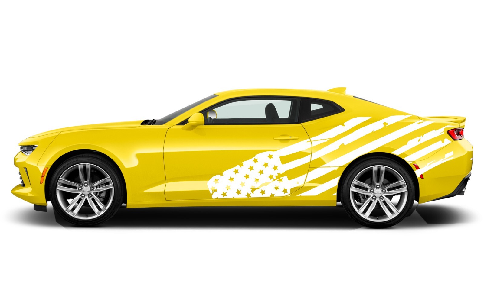 Door big US flag graphics stickers decal compatible with Chevrolet Camaro