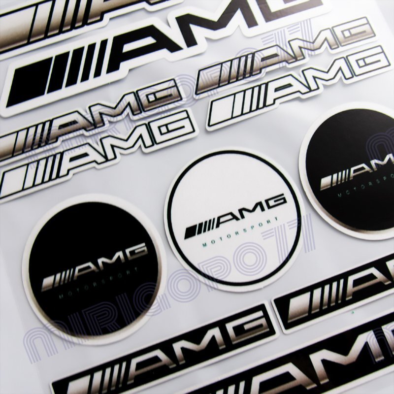 For AMG Mercedes Benz Reflective Car Door Window Vinyl Decal Sticker -12pcs(Set)