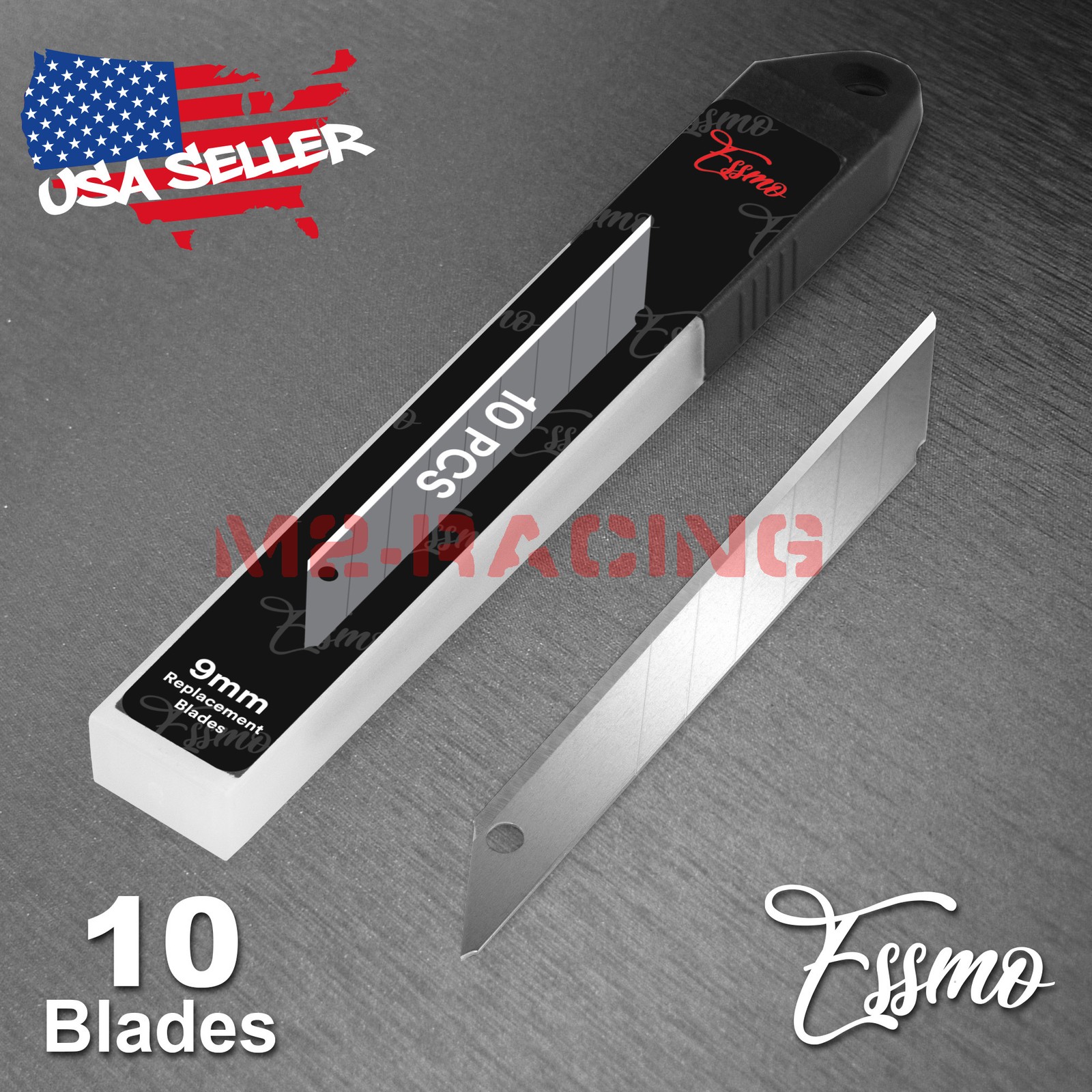 ESSMO 10pcs 30° Utility Knifes Blades Stainless Steel Vinyl Wrap Graphics Tools