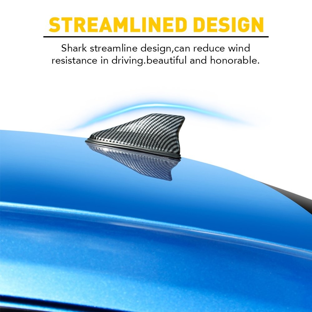 Shark Fin Car Roof Antenna Radio FM/AM Signal Aerial Carbon Fiber For Toy D