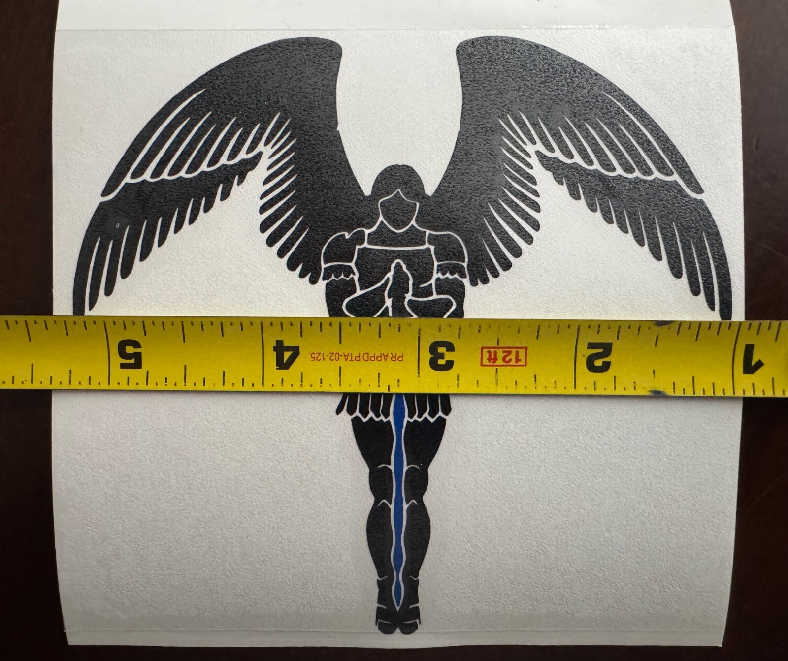 Saint Michael Blue Line Police LEO With Reflective Blue Sword DECAL