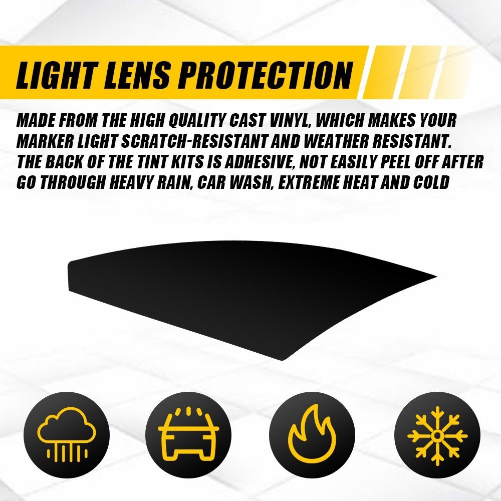 For 2022-2025 Civic Headlight Side Marker Front Precut SMOKE Vinyl Tint Overlays