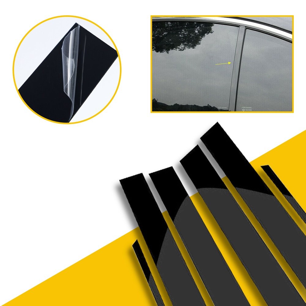 1/2set Glossy Pillar Posts Door Trim Cover For Toyota Corolla 2014-2018 Window H
