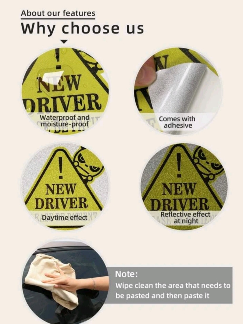 Warning Mark, Yellow New Driver Please Be Patient