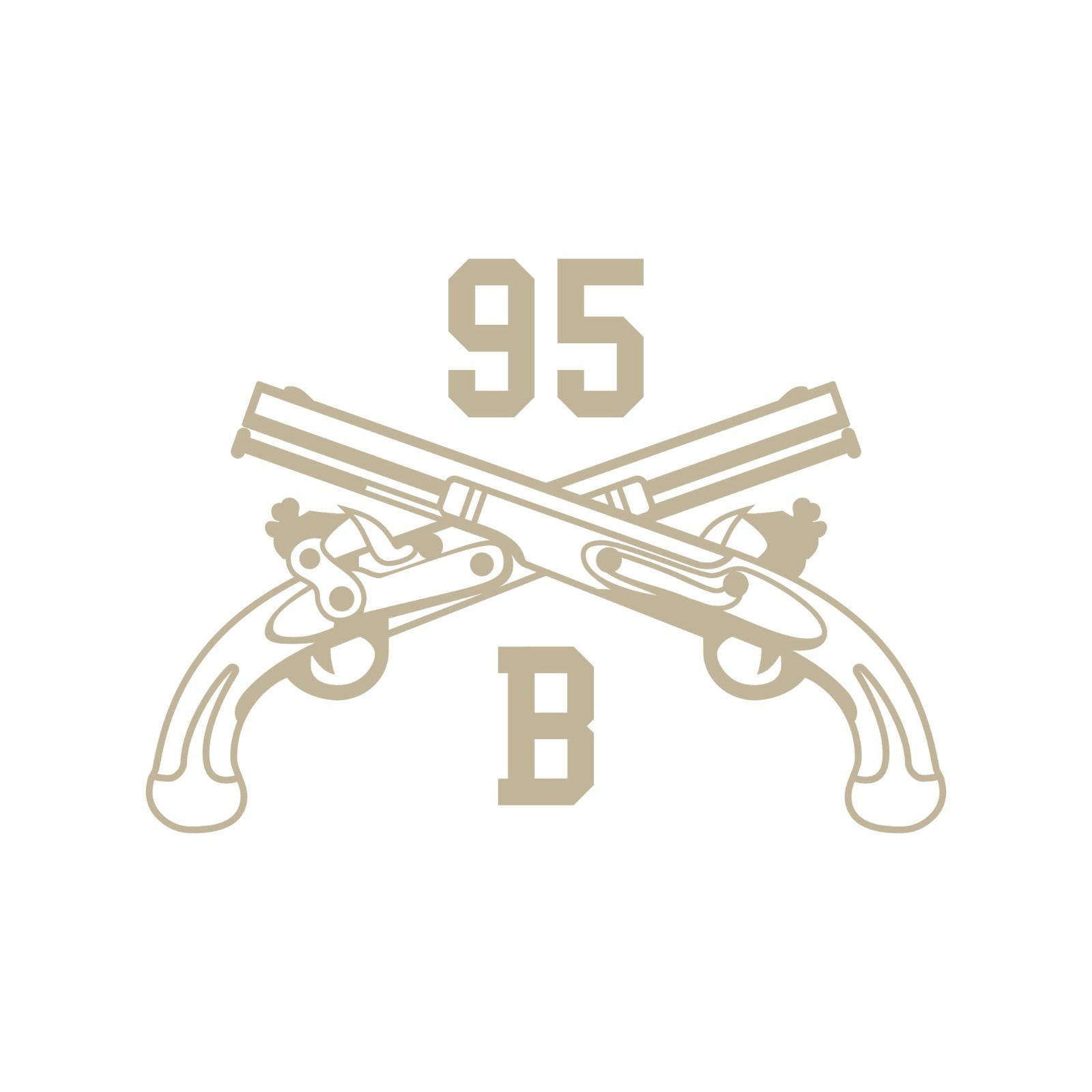Army MOS 95B Military Police Branch Crossed Pistols Insignia Decal 3″ x 5.5″