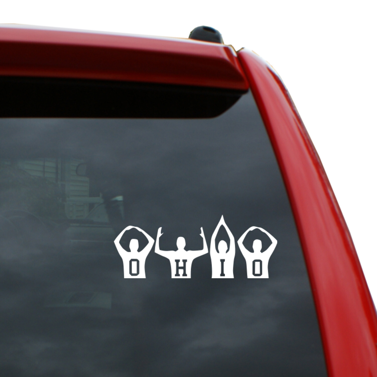 States / Sports / O-H-I-O Vinyl Decal | Color: White | 6″ x 2.3″