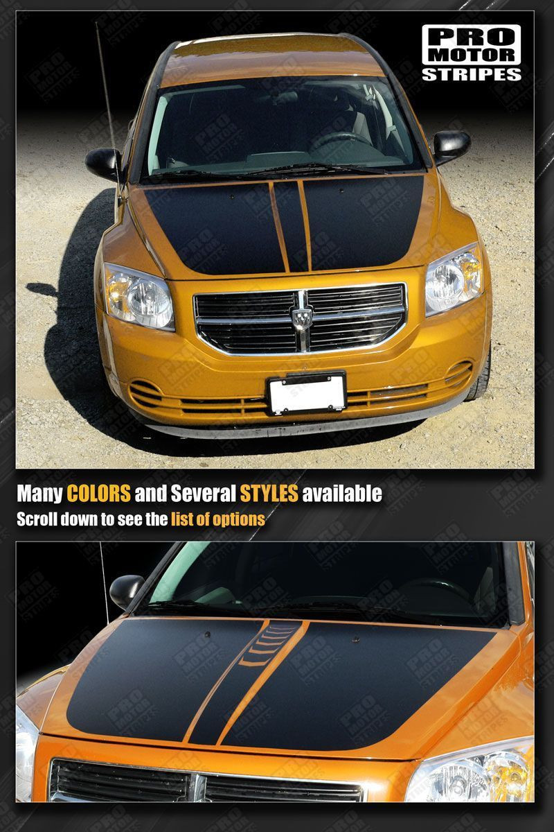 Dodge Caliber 2007-2012 Hood Accent Stripes Decals (Choose Color)