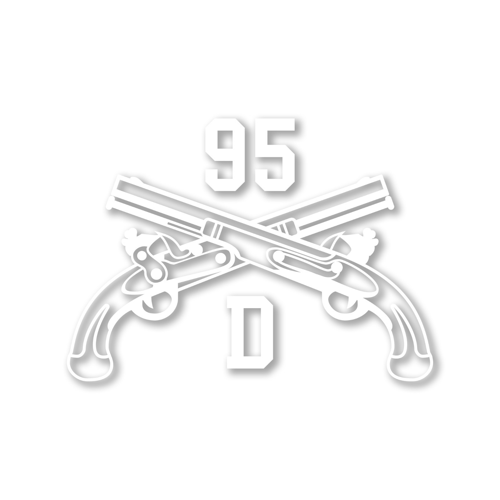 Army MOS 95D CID Special Agent MP Crossed Pistols Insignia Decal 3″ x 5.5″