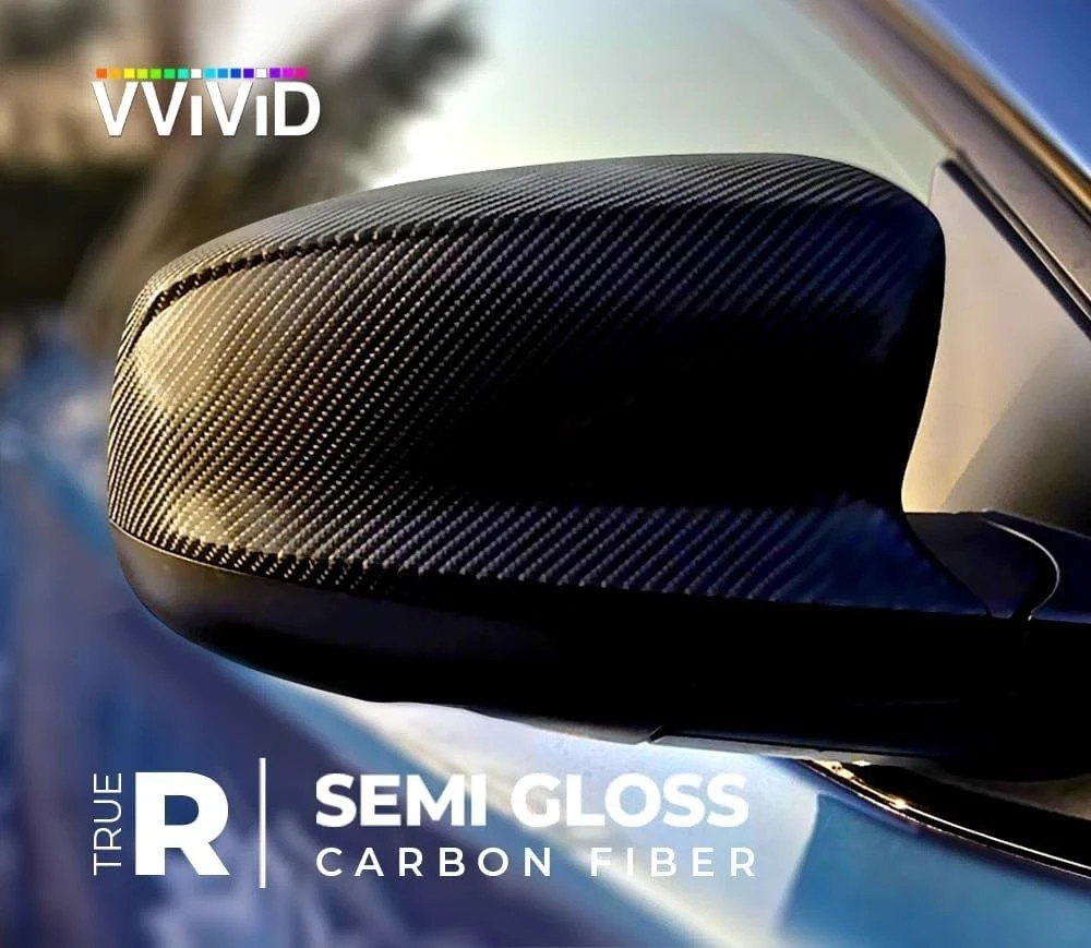 Black True R Carbon Fiber Vinyl Wrap Roll with Air Release Technology (6ft x 5ft