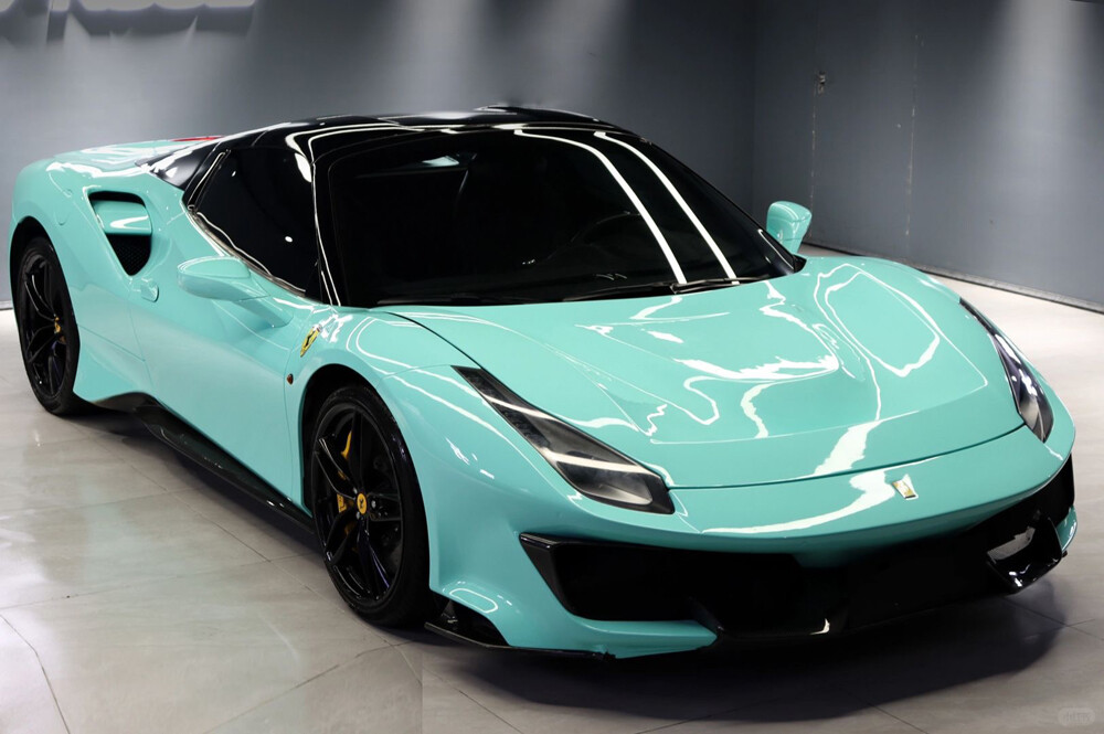 Crystal Gloss Tiffany Blue Vinyl Film Car Wrap Sticker Bubble Free Air Release