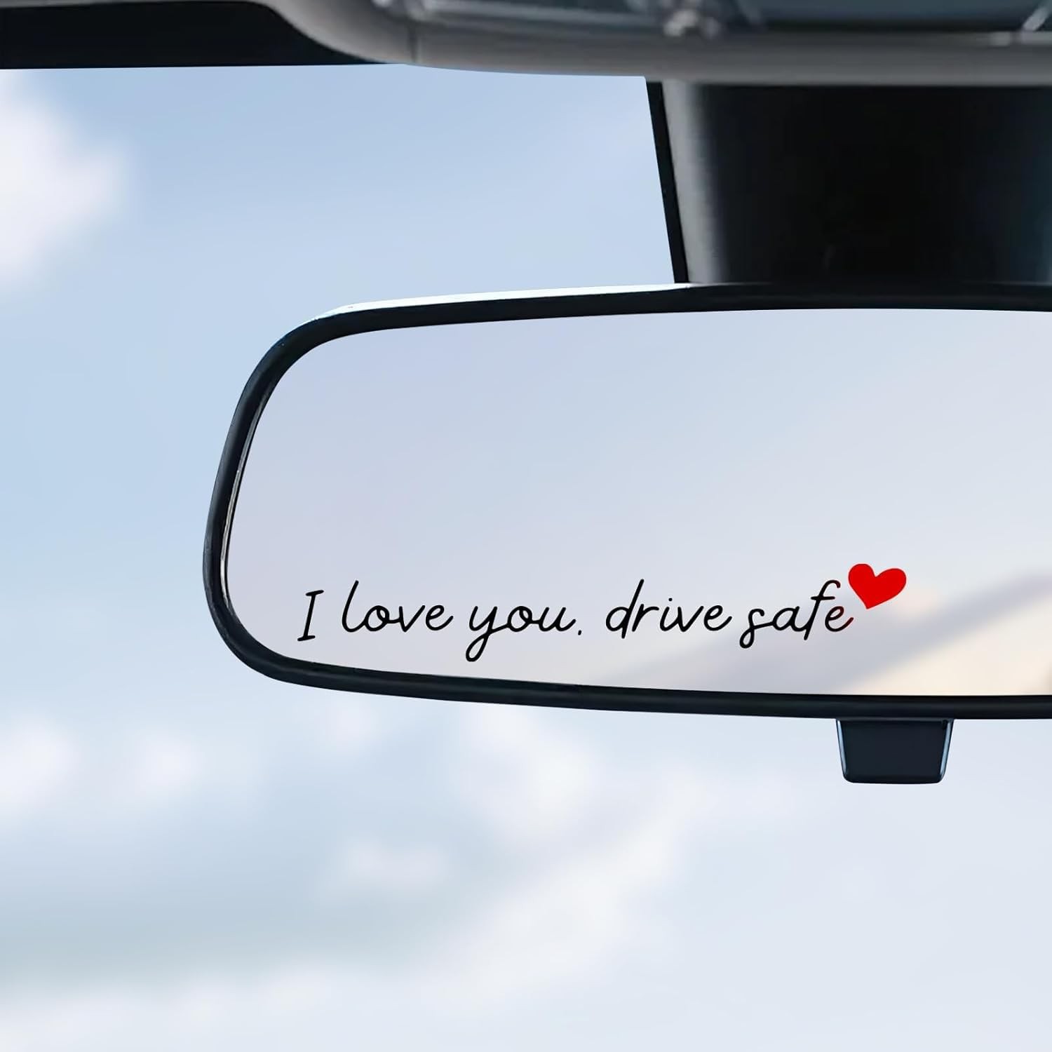 JUSTTOP 4PCS Car Decal,Decorative Rearview Mirror Sticker,I Ily-black&red