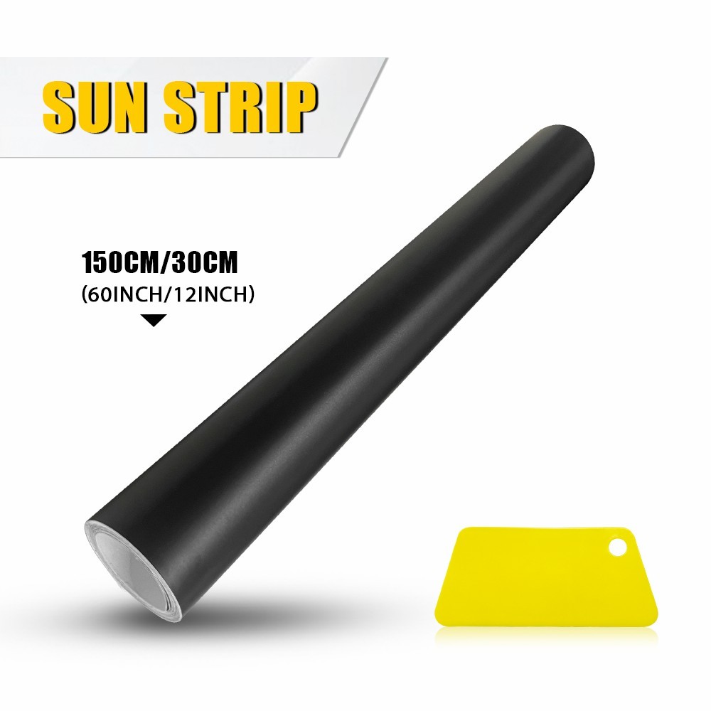 Black 60×12″ Car Sun Windshield Visor Vinyl Window Decal Tint Sticker Strip PVC