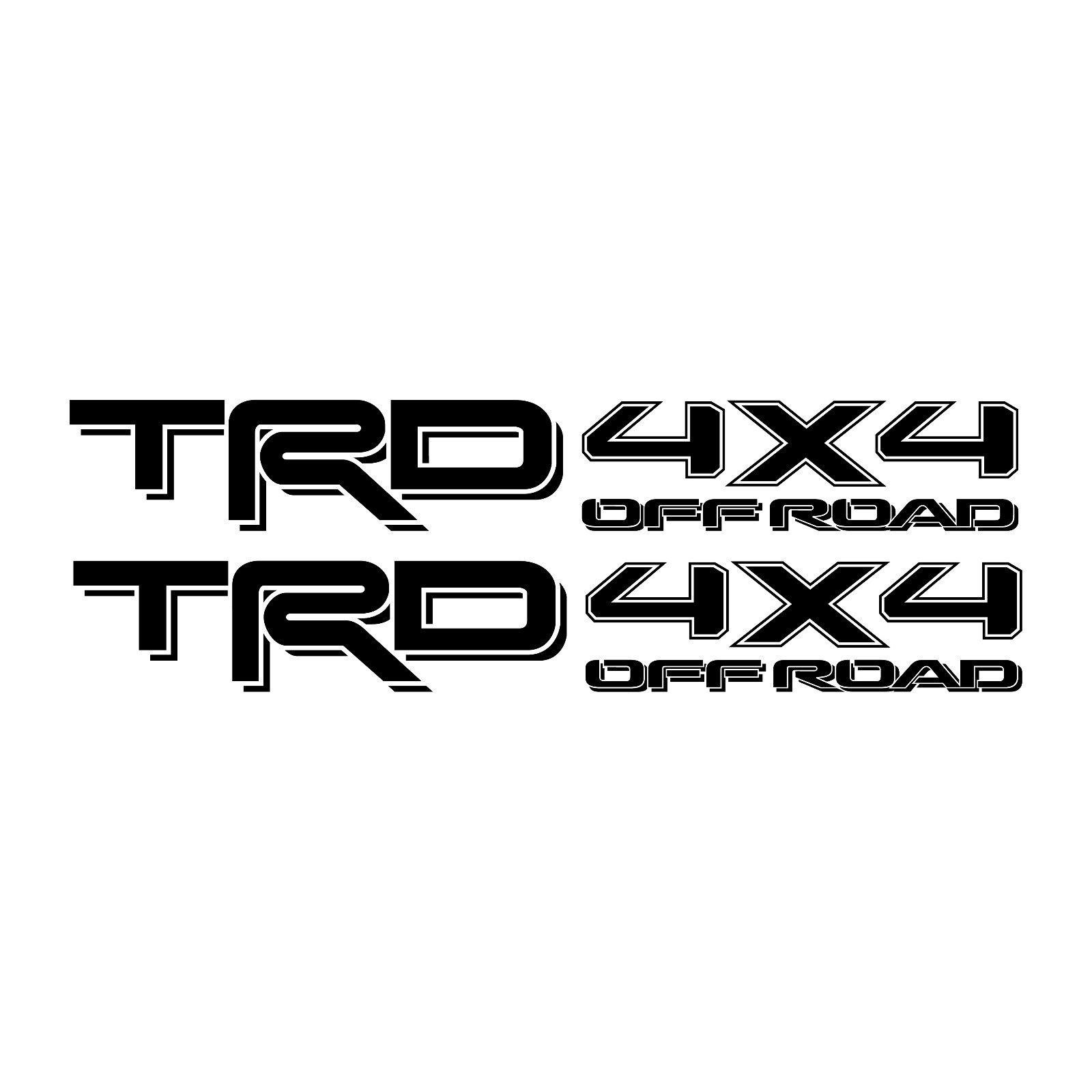 2 TRD 4×4 Off Road Decal for Toyota Tacoma Tundra Bedside Vinyl Pair Matte Black
