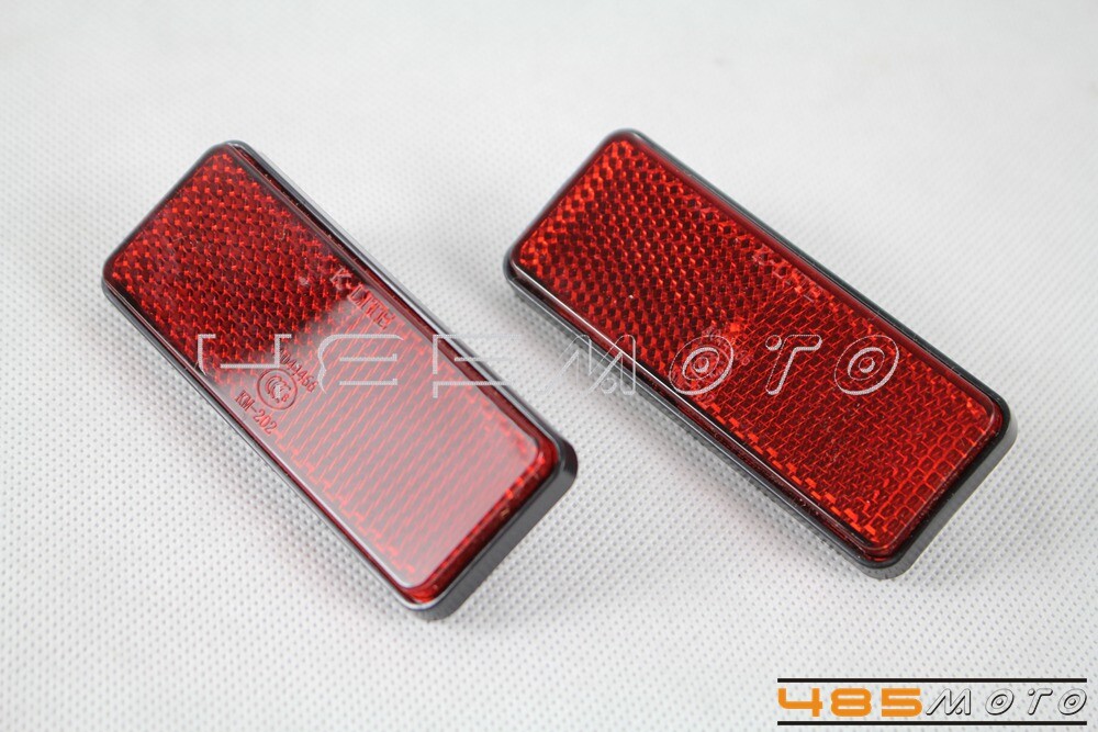 PMMA Motorcycle ATV Rectangle Reflectors Warning Bolt On Reflector Plate -Red
