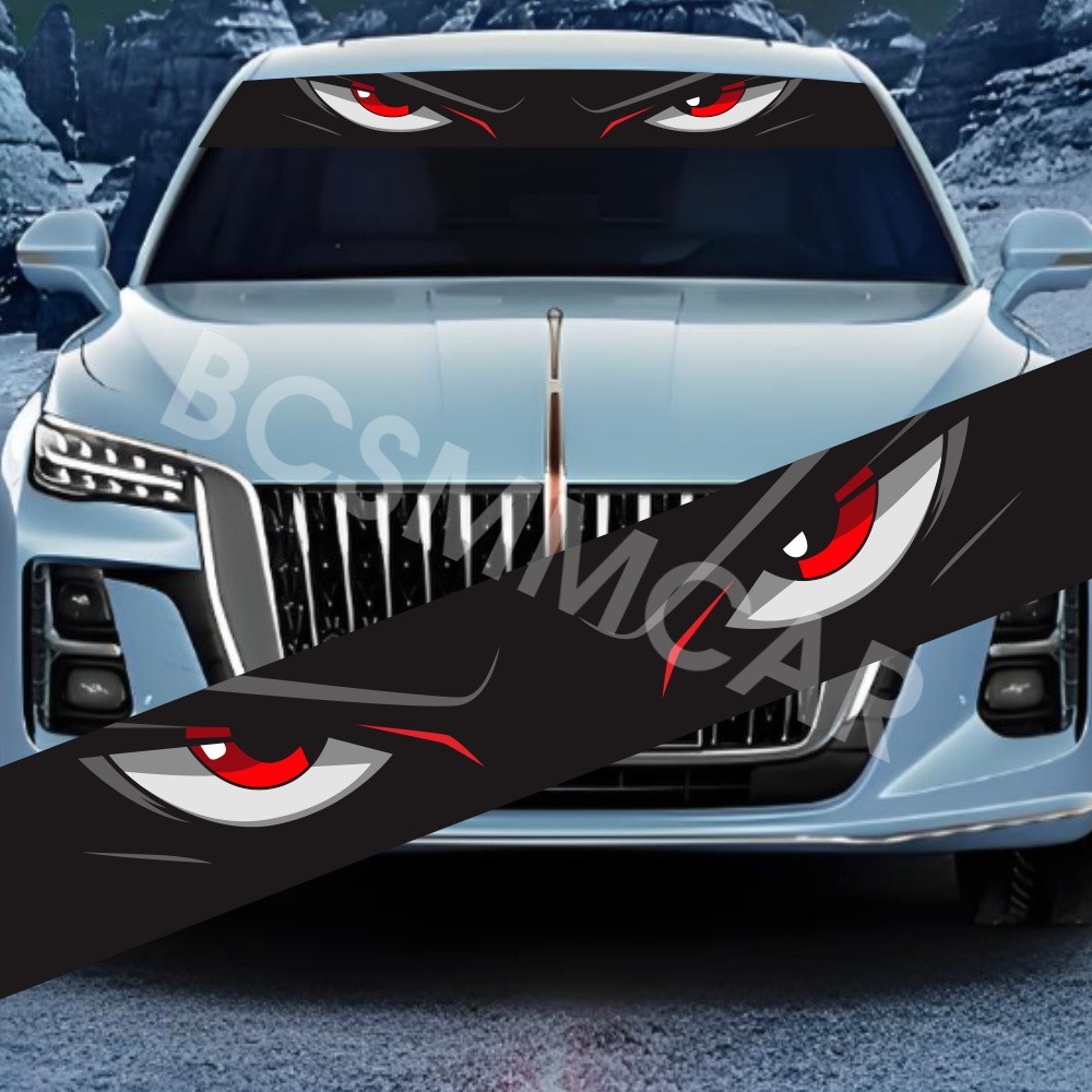 3D Eyes Pattern Car Front Windscreen Window Sticker Vinyl Decal Sun Visor Decor