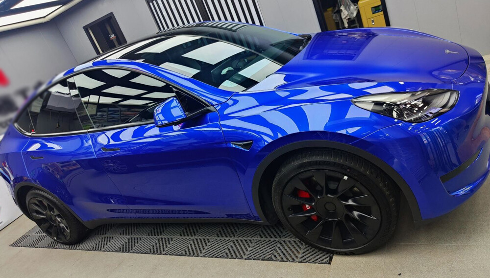 Premium Super Gloss Metallic Blue Vinyl Film Wrap Sticker Decal Air Bubble Free