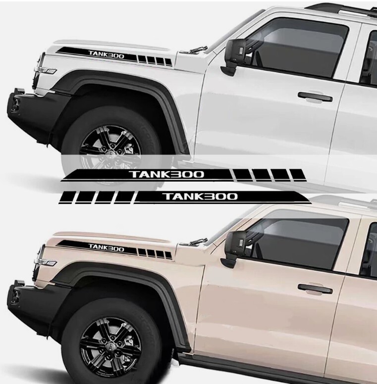 GWM Tank 300 Bonnet Stripe Graphics 2022-2024 Decals Stickers