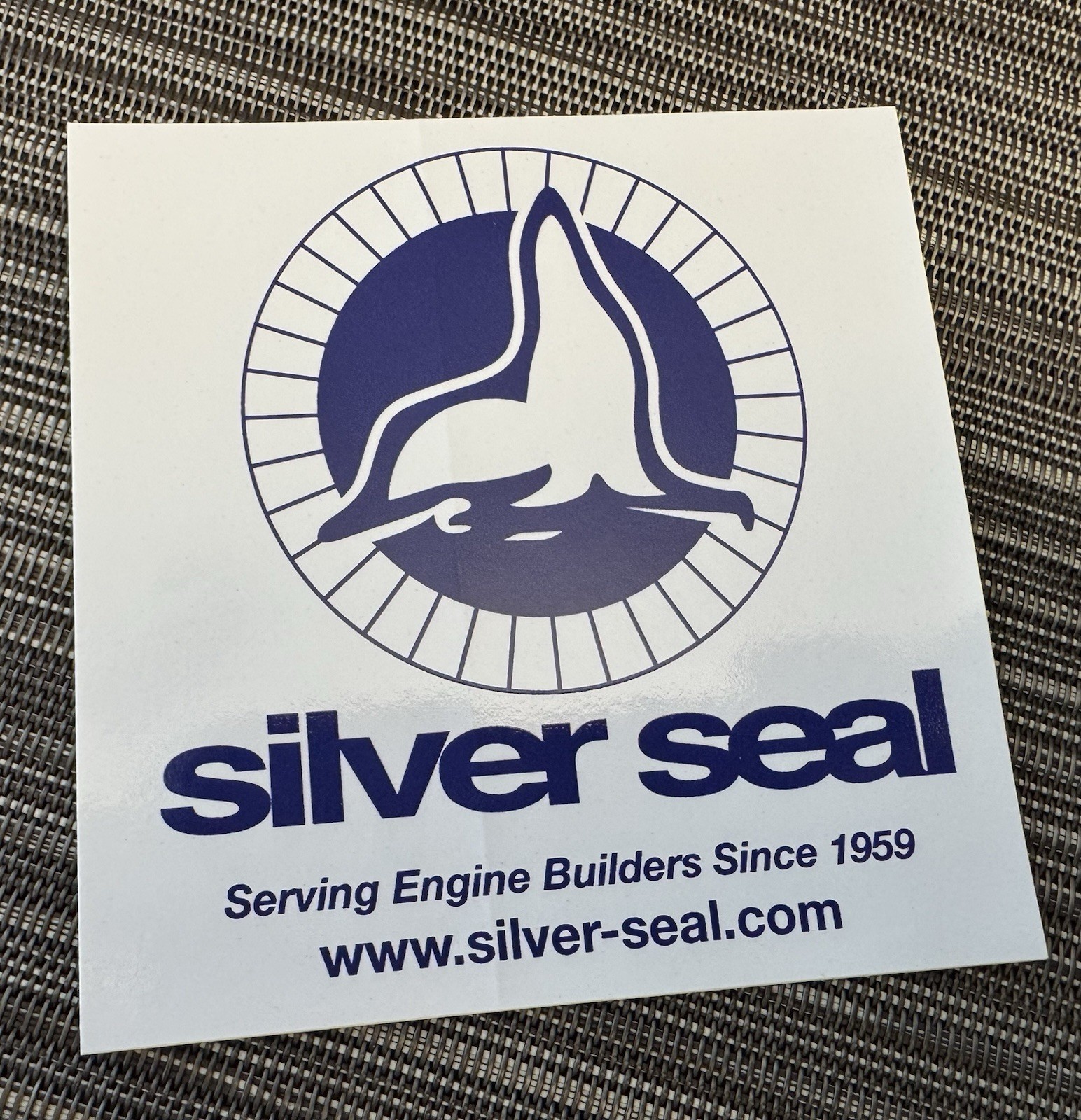 Silver Seal Racing RARE Glossy Big Glossy PROMO STICKER Engine Motor Seals Auto