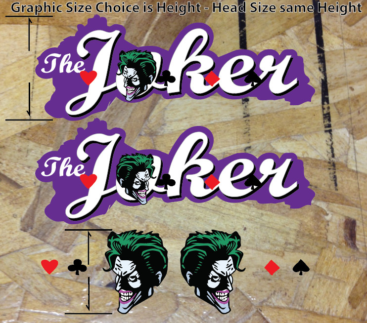 The Joker Vehicle Car Wrap Graphic Harley Truck Decal Quinn Sticker Set of 4