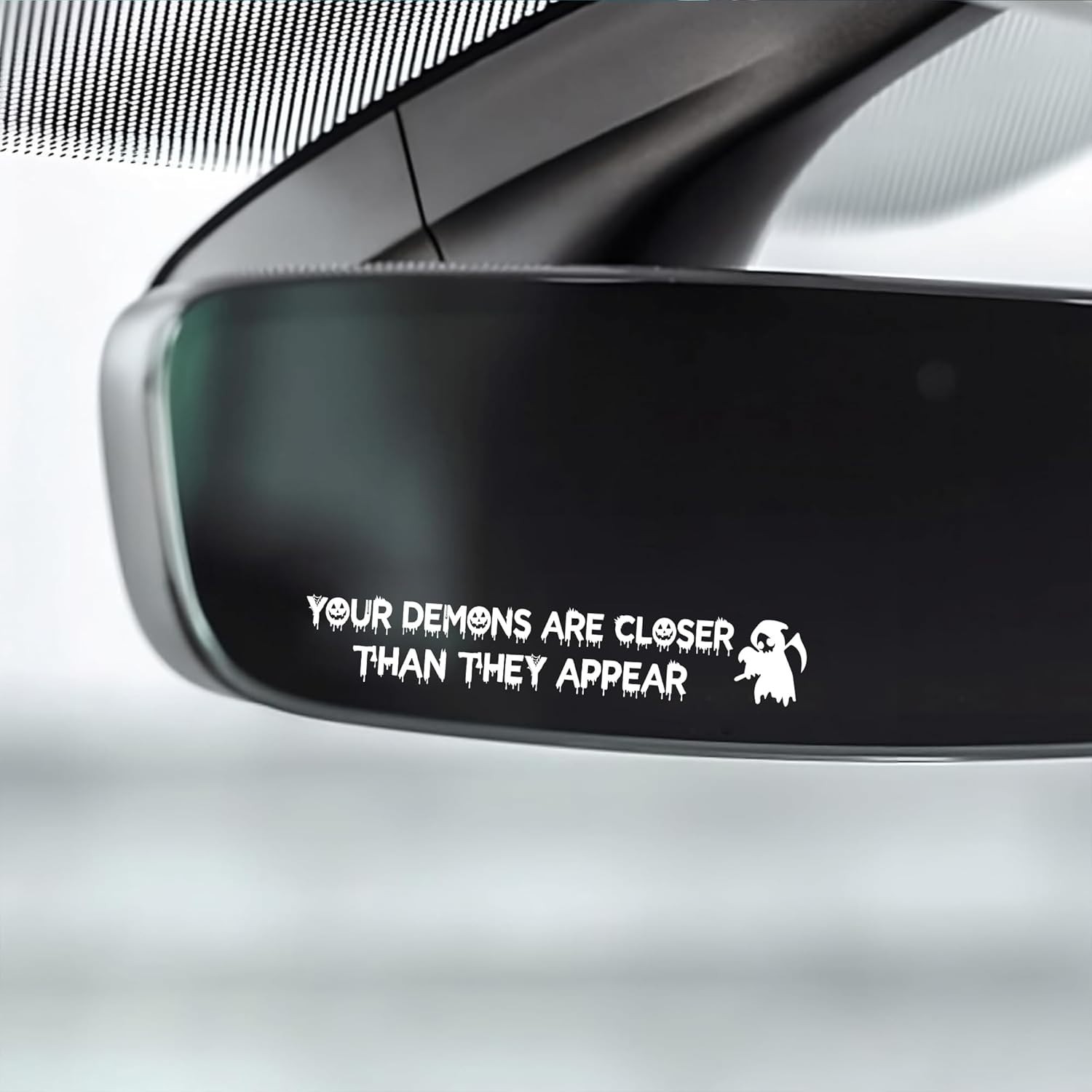 Your Demons White Halloween Vanity Mirror Decals – 2 pcs Funny Stickers, Rear…