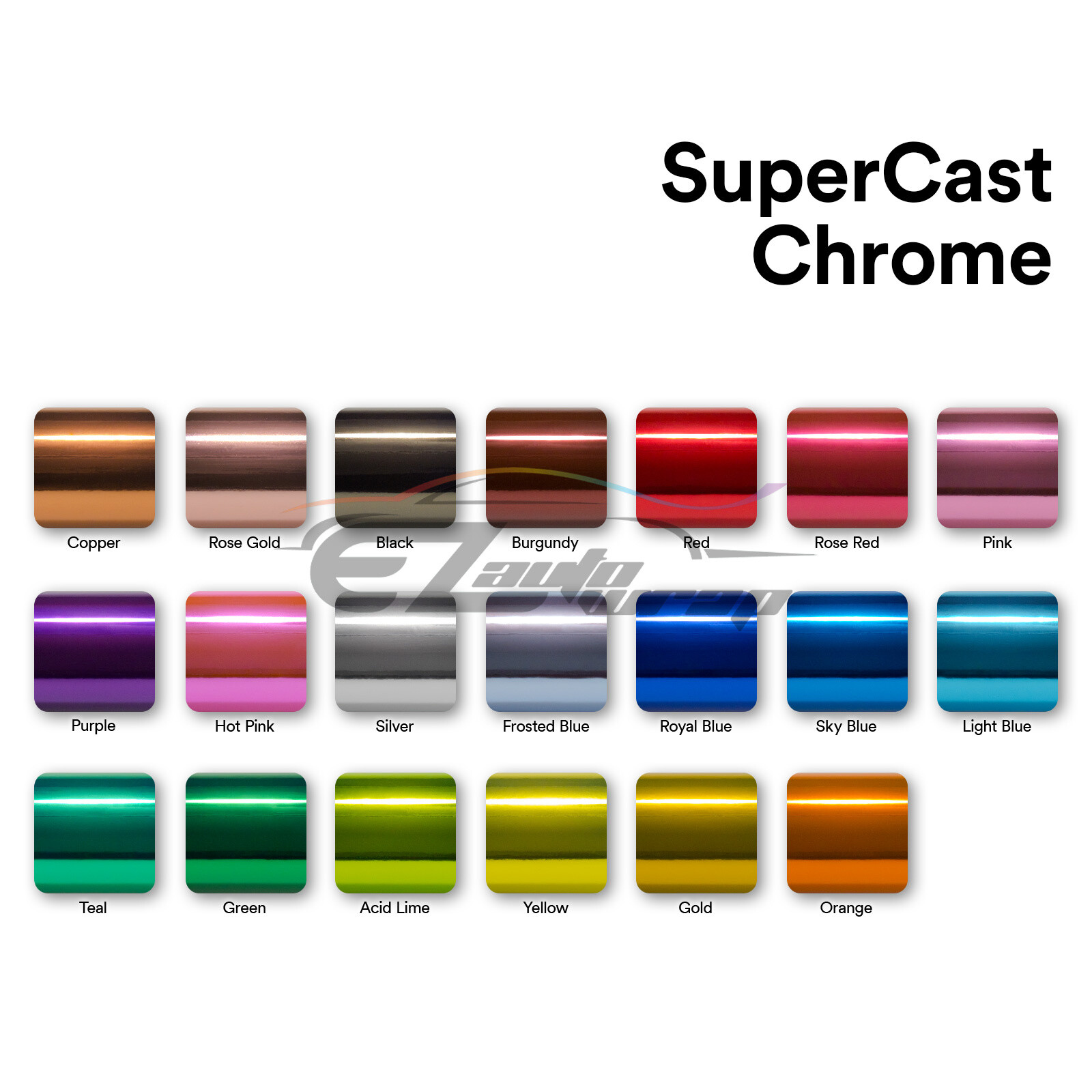 Supercast Chrome Silver Car Vinyl Wrap Sticker Easy Stretch Decal Sheet Film DIY