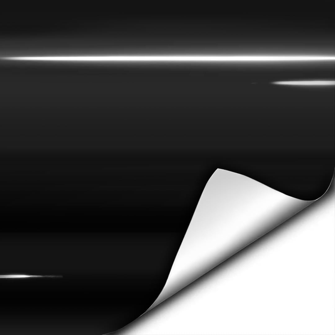 Stretchable Gloss Black Vinyl Wrap 1/2ft x 5ft – No Bubbles, Professional Finish