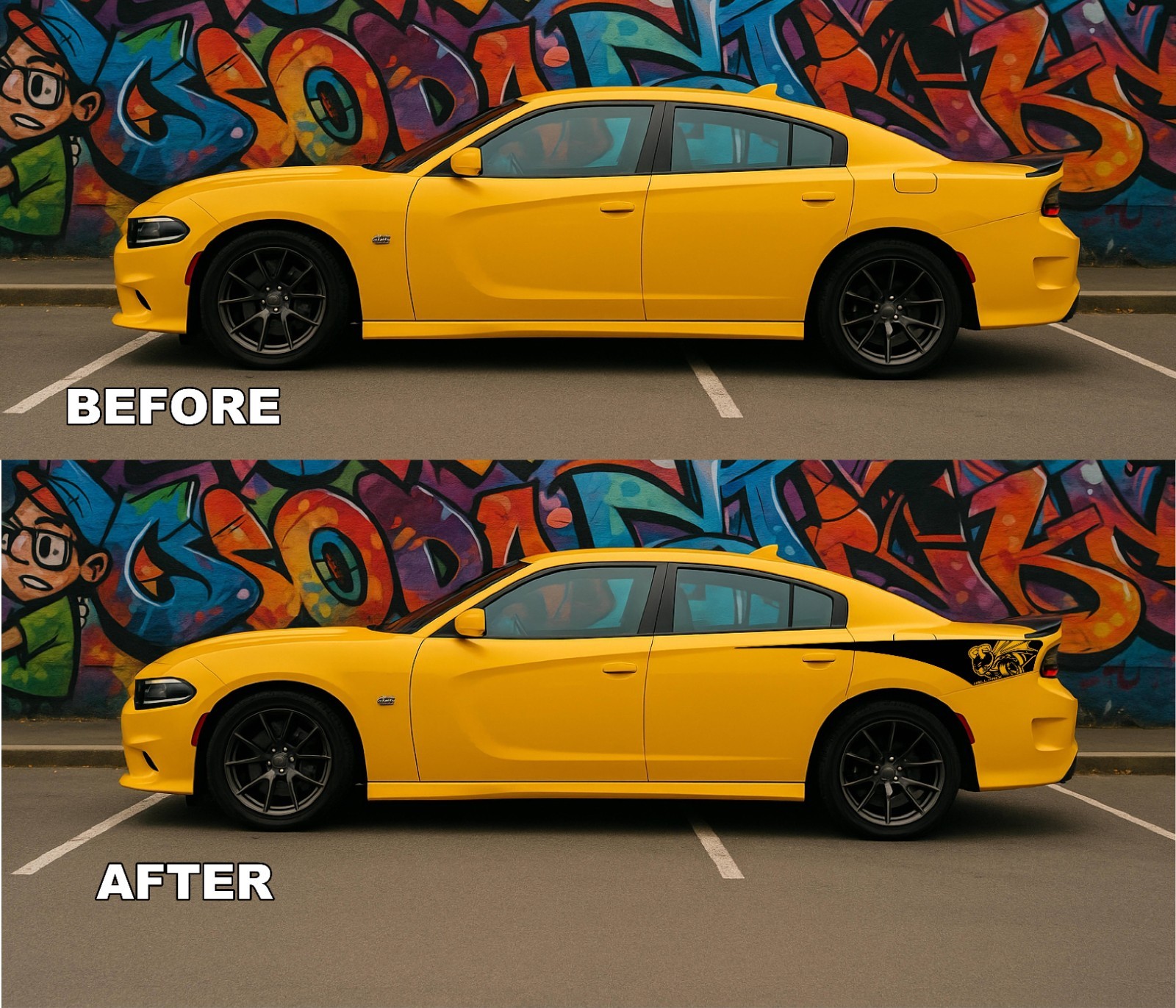 HellPack Charger Quarter Panel Vinyl Overlay Kit | for Dodge Charger (2015–2023)