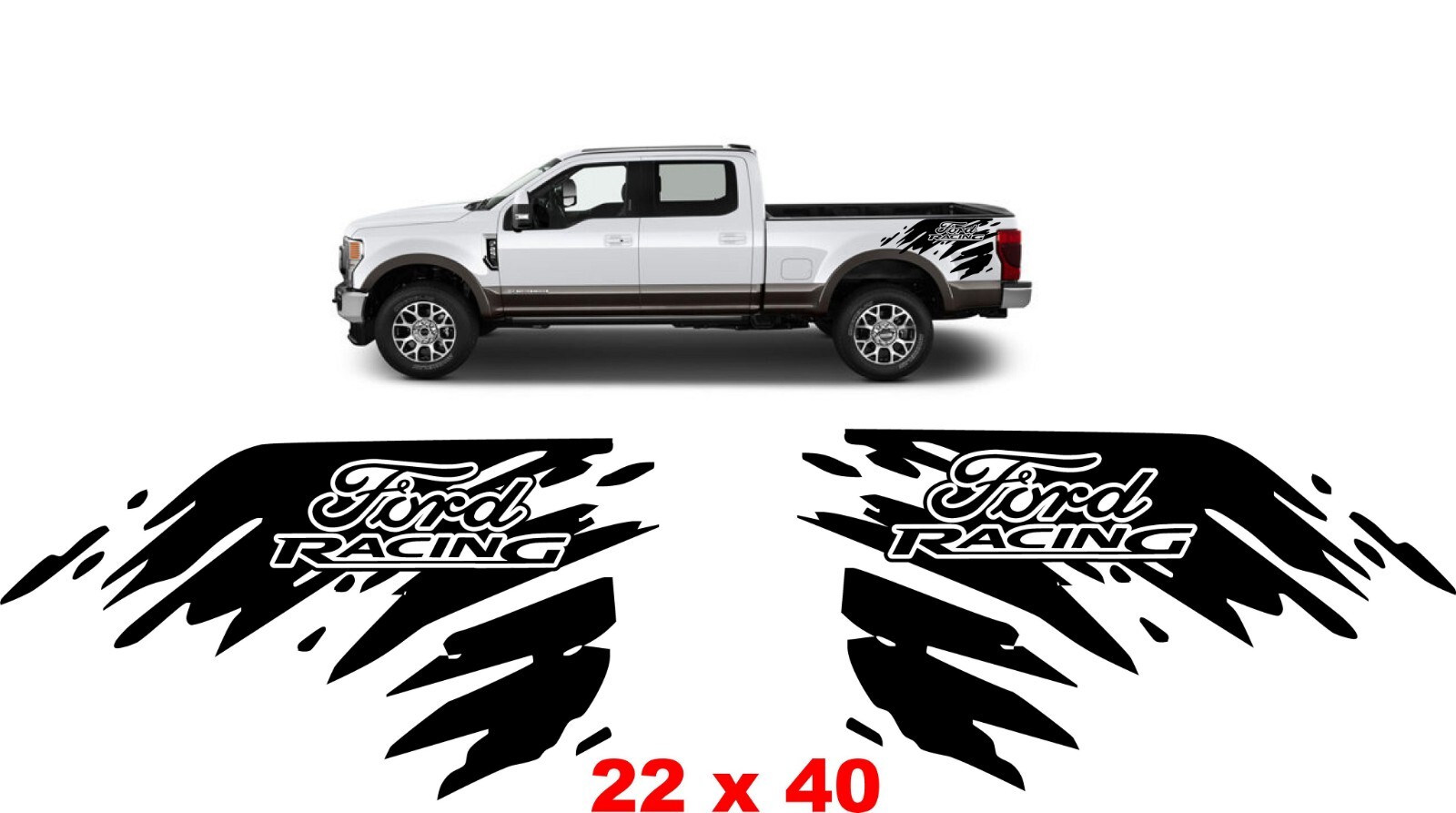 Bed side MUD Splash. Compatible with Ford F Series trucks all years . Bed X2