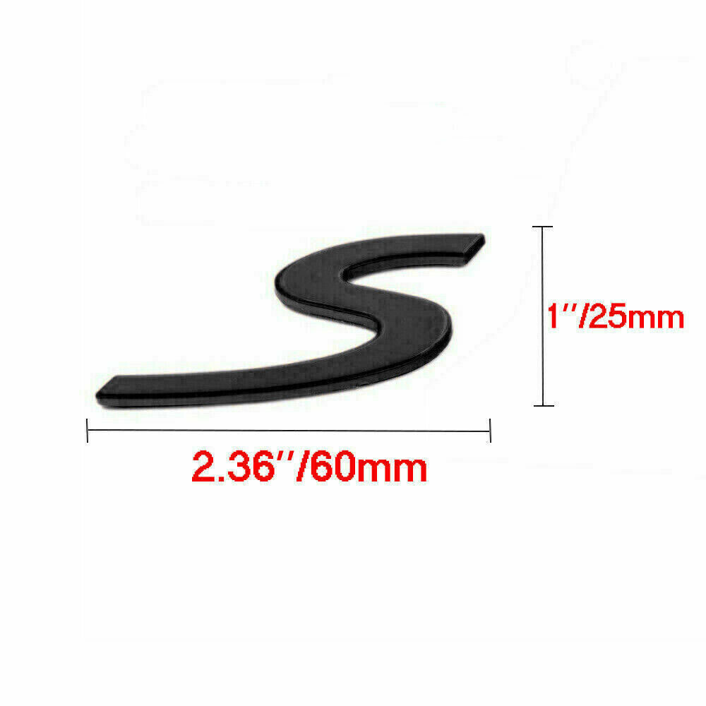 1x S Letter Rear Trunk Badge Emblem Sticker For Porsche Cayenne Panamera 718 911