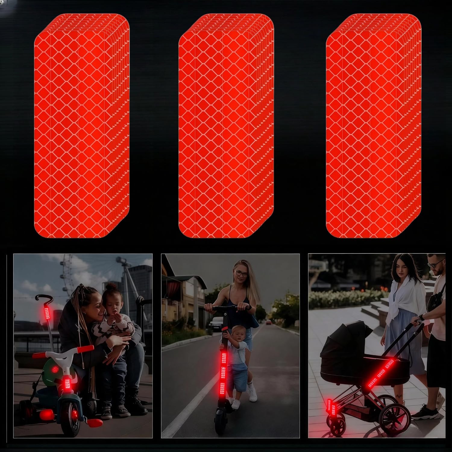 Reflective Stickers 20Pcs Self-Adhesive Reflective Strip Reflective Tape for Car