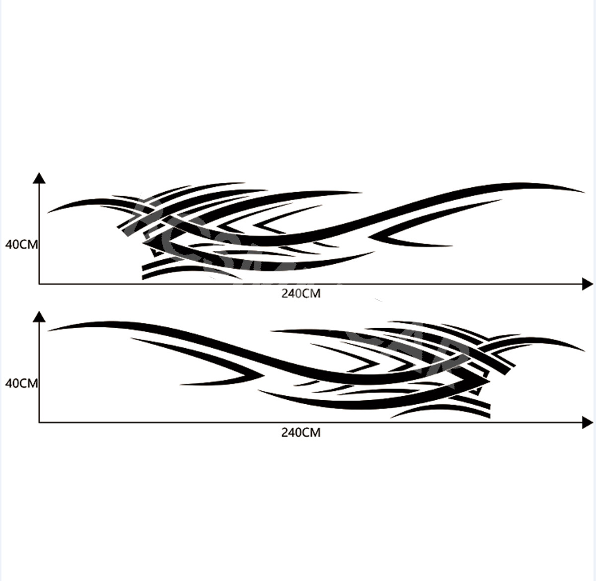 Vinyl Flame Graphics Decal Racing Stripe Stickers For Car Side Body Door Fender