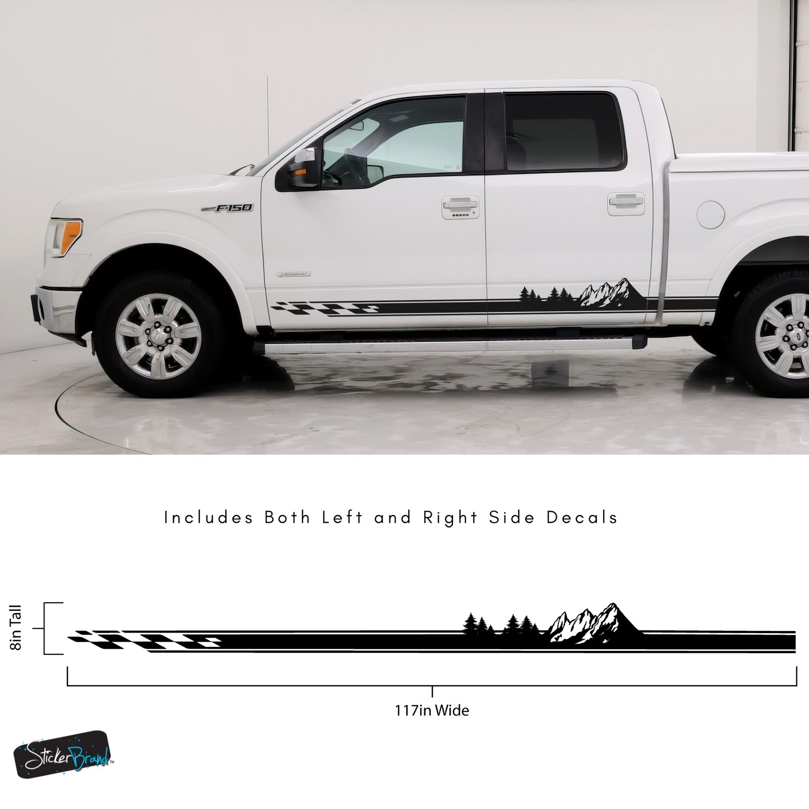 Overland Truck Decal Sticker. Mountain Forest Truck Side Stripes. Universal Fit.